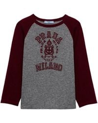 Prada - Pullover mit Logo-Intarsie - Lyst