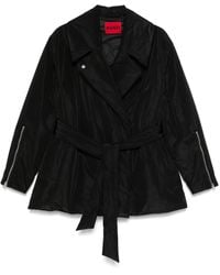 HUGO - Belted Puffer Jacket - Lyst