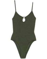 Hunza G - Ring-Detail Crinkle-Effect Swimsuit - Lyst