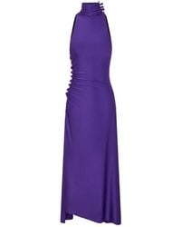 Rabanne - Draped Snap-Fastening Midi Dress - Lyst