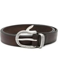 Eraldo - Engraved-Buckle Leather Belt - Lyst