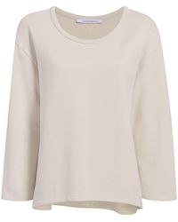 Another Tomorrow - Scoop-neck Jersey Top - Lyst