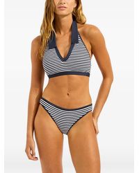 Seafolly - Gestreepte Bikinitop Met Kraag - Lyst