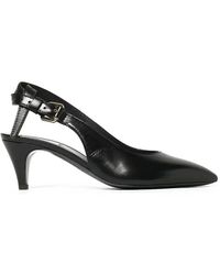 Moschino - Tie Me Leather Slingback Pumps - Lyst