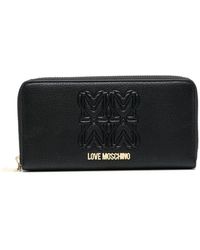 Dames Accessoires voor voor Portemonnees en kaarthouders voor Love Moschino Portemonnee Met Logoplakkaat in het Zwart 