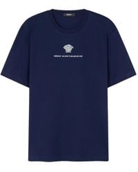 Versace - Embroidered Cotton-Jersey T-Shirt - Lyst