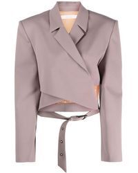 Ssheena - Crossover-front Cropped Blazer - Lyst