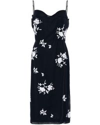ShuShu/Tong - Floral Embroidery Layered Midi Dress - Lyst