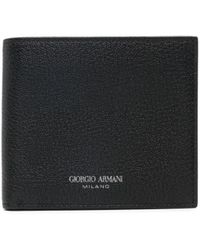 Giorgio Armani - Logo-stamp Bi-fold Leather Wallet - Lyst