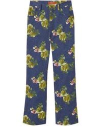 La DoubleJ - Floral-Print Flared Jeans - Lyst