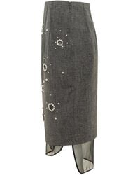 Des Phemmes - Falda Midi De Tubo A Capas Con Detalles De Cristal - Lyst