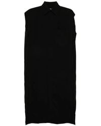Y's Yohji Yamamoto - Robe-Chemise Sans Manches À Bords Francs - Lyst