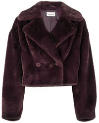P.A.R.O.S.H. - Double-breasted Cropped Faux-fur Jacket - Lyst