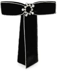 ANOUKI - Crystal-Embellished Velvet Hair Clip - Lyst