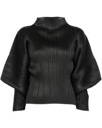 Pleats Please Issey Miyake - Plissé-Effect Batwing-Sleeve Top - Lyst
