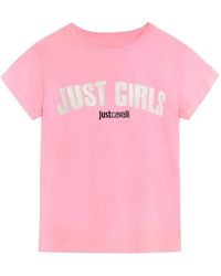 Just Cavalli - Logo-Print Cotton T-Shirt - Lyst