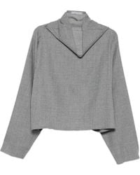 Alberta Ferretti - Batwing-Sleeve High-Neck Top - Lyst