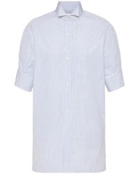 Maison Margiela - Vertical-Stripe Short-Sleeve Shirt - Lyst