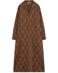 Max Mara - Geometric-Print Shirt Midi Day Dress - Lyst