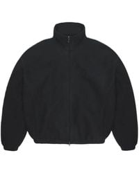 Rains - Fleece-Texture High-Neck Jacket - Lyst