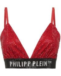 Philipp Plein - Rhinestone-Embellished Triangle-Cup Bra - Lyst