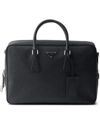Prada - Saffiano Leather Briefcase - Lyst
