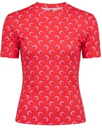 Marine Serre - Moon-Printed Crew-Neck T-Shirt - Lyst