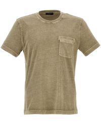 Fay - T-shirt en coton à logo brodé - Lyst