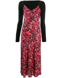 allsaints liza leopard midi dress