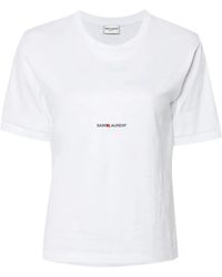 Saint Laurent - Boyfriend T-Shirt With Logo - Lyst
