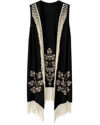 PAHIESA FORMENTERA - Embroidered Fringe-Trim Vest - Lyst