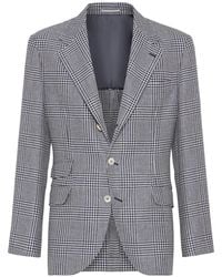 Brunello Cucinelli - Blazer A Cuadros - Lyst