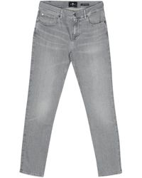 7 For All Mankind - Mid Waist Slim-fit Jeans - Lyst