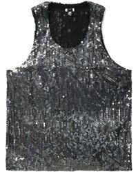 COMME DES GARÇON BLACK - Sequin-embellished Scoop-neck Vest - Lyst