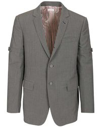 Thom Browne - Gestreiftes Sakko Mit Knöpfen - Lyst