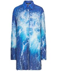 Roberto Cavalli - Patterned-Jacquard Shirt Dress - Lyst