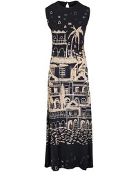 Johanna Ortiz - Print-Detail Sleeveless Midi Dress - Lyst