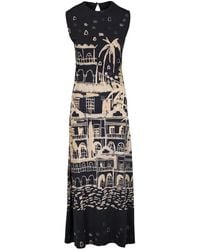 Johanna Ortiz - Print-Detail Sleeveless Midi Dress - Lyst
