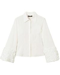 Twinset - Poplin And Tulle Shirt With Flowers - Lyst