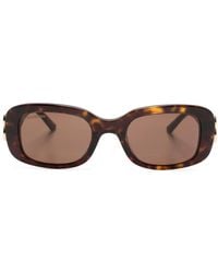 Balenciaga - Dinasty Tortoiseshell Rectangle-Frame Sunglasses - Lyst