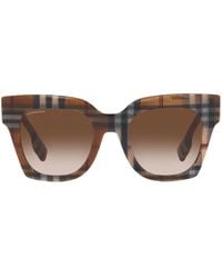 Burberry - Lunettes De Soleil Kitty À Carreaux - Lyst