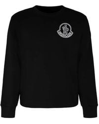 Moncler - Logo-Patch Crew-Neck Cotton Sweatshirt - Lyst