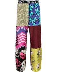 Marine Serre - Pantalones rectos Regenerated Silk Scarves - Lyst