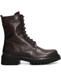 Evaluna - Lace-Up Calf Leather Boots - Lyst