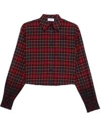 Off-White c/o Virgil Abloh - Cropped Plaid Shirt With Graphic Print - Lyst