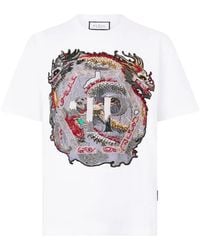 Philipp Plein - Round-Neck Dragon-Motif T-Shirt - Lyst