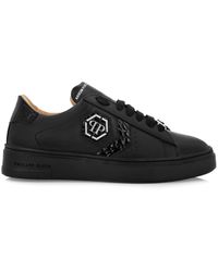 Philipp Plein - Logo-patch Panelled Leather Sneakers - Lyst