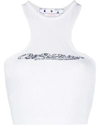 Off-White c/o Virgil Abloh - Crystal-Embellished Logo Crop Top - Lyst