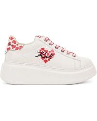 KARL LAGERFELD - Heart-Print Platform Sneakers - Lyst