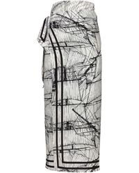 Ferragamo - Abstract-print Silk Wrap Skirt - Lyst